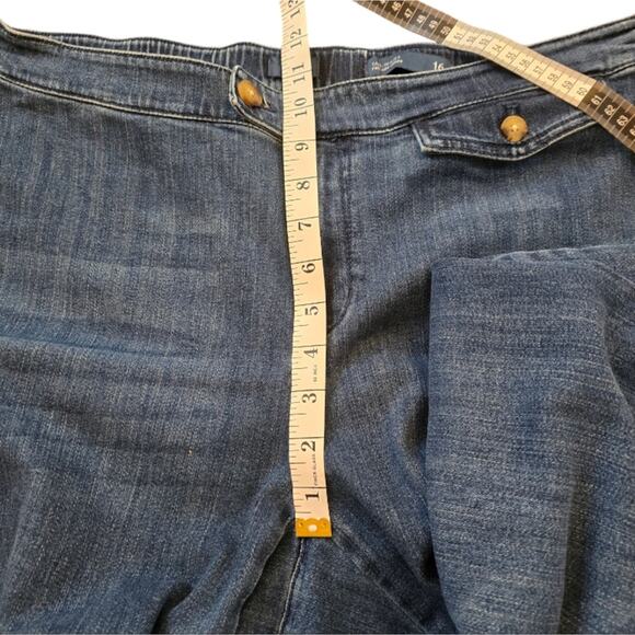 J. Jill Wide Leg Cropped Jeans, Denim Culottes, High Rise, Blue, Stylish - Picture 5 of 7